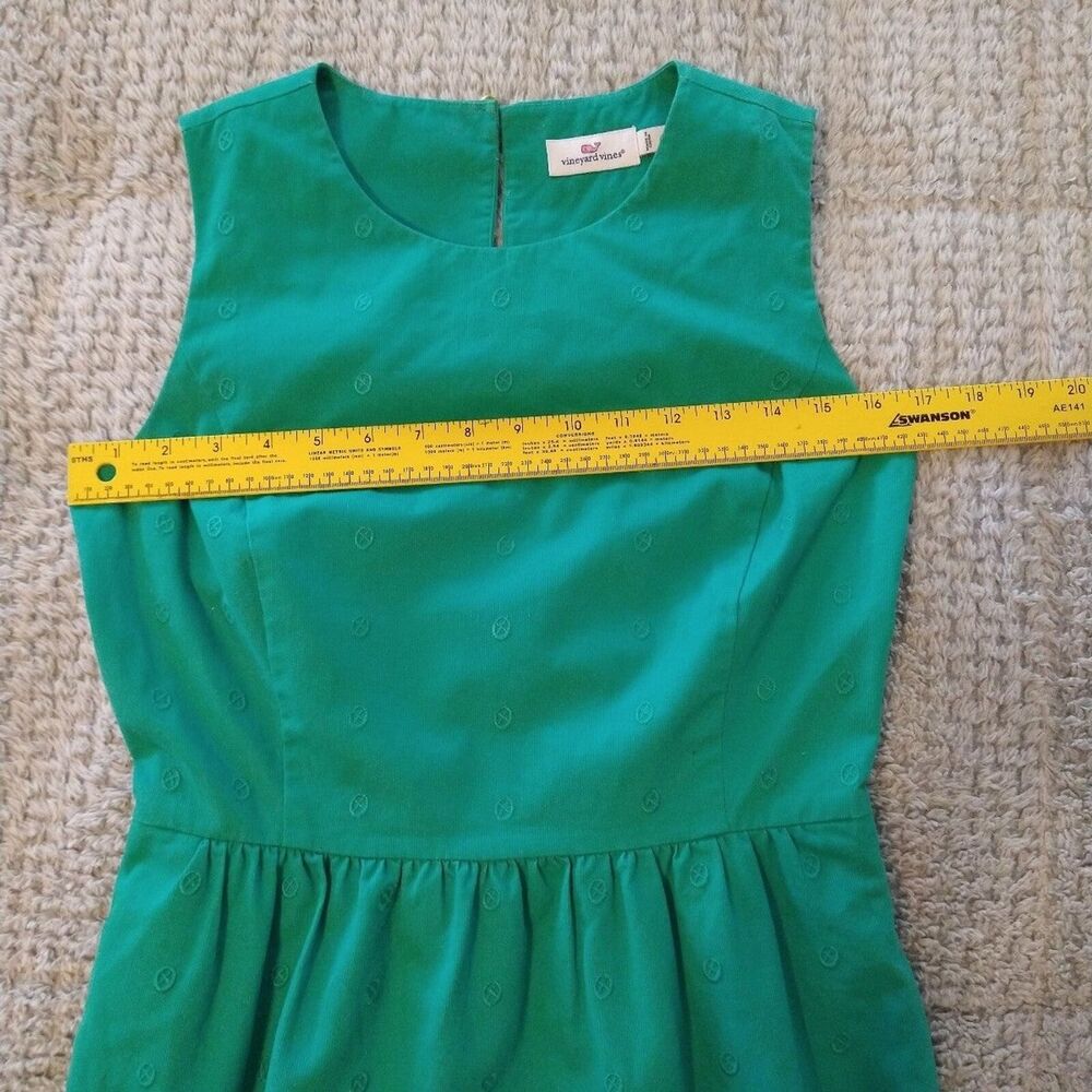 Vineyard vines embroidered dress size 4 Beachy Summer Classic sleeveless green - Picture 10 of 12